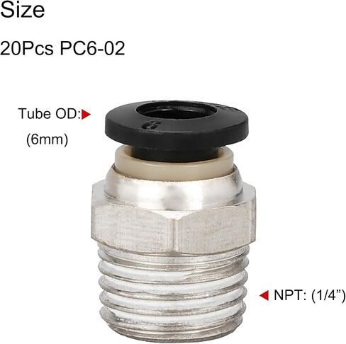 6mm OD x 4mm OD Plastic Push to Connect Tube Fitting, Reducing Pneumatic Quick Straight Connector Coupler, 40PCS in Saudi Arabia