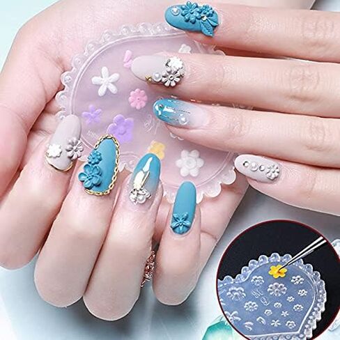 10 Pieces Nail Decoration Silicone Mold Resin Nail Art Casting Molds DIY Manicure Crystal Phone case Decoration (A11-A20) in Saudi Arabia
