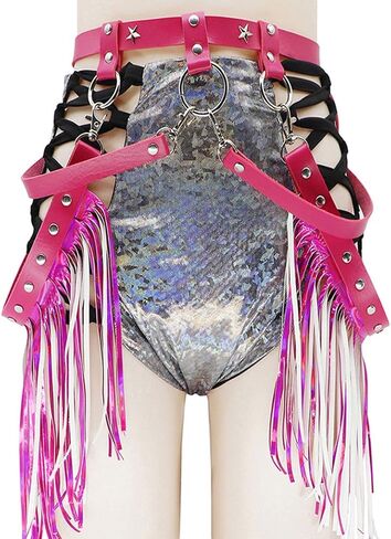 النساء الهذيان تستهلك شرابة الجسم تسخير حزام الخصر عبودية هامش تنورة للحفلات الموسيقية مهرجان الرقص in Kuwait