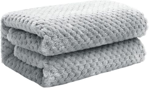 Exclusivo Mezcla Waffle Textured Fleece Baby Blanket, Soft and Warm Swaddle Blanket, Infant, Newborn, Toddler and Kids Receiving Blankets for Crib Stroller (Light Grey, 30x40 inches) in Saudi Arabia