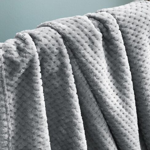 Exclusivo Mezcla Waffle Textured Fleece Baby Blanket, Soft and Warm Swaddle Blanket, Infant, Newborn, Toddler and Kids Receiving Blankets for Crib Stroller (Light Grey, 30x40 inches) in Saudi Arabia