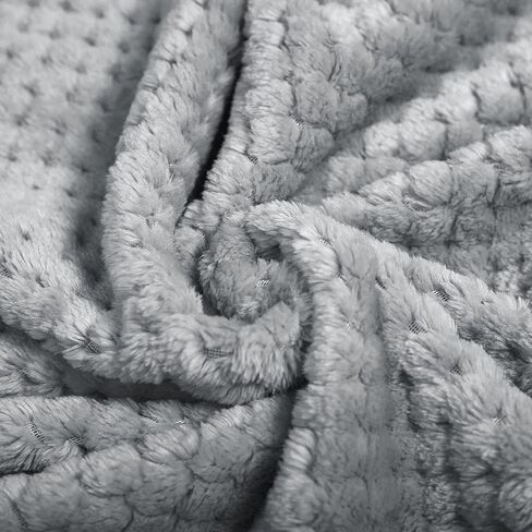 Exclusivo Mezcla Waffle Textured Fleece Baby Blanket, Soft and Warm Swaddle Blanket, Infant, Newborn, Toddler and Kids Receiving Blankets for Crib Stroller (Light Grey, 30x40 inches) in Saudi Arabia