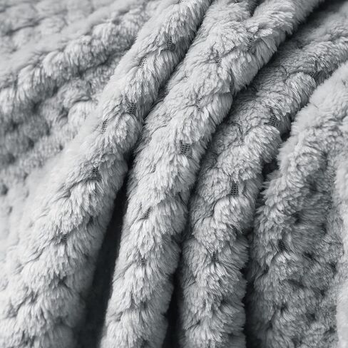Exclusivo Mezcla Waffle Textured Fleece Baby Blanket, Soft and Warm Swaddle Blanket, Infant, Newborn, Toddler and Kids Receiving Blankets for Crib Stroller (Light Grey, 30x40 inches) in Saudi Arabia