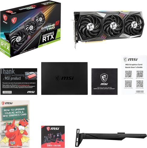 MSI GeForce RTX 3080 Gaming Z Trio 10G LHR Gaming Graphics Card - NVIDIA RTX 3080 LHR, GPU 1830 MHz, 10 GB GDDR6X Memory, Black in Saudi Arabia