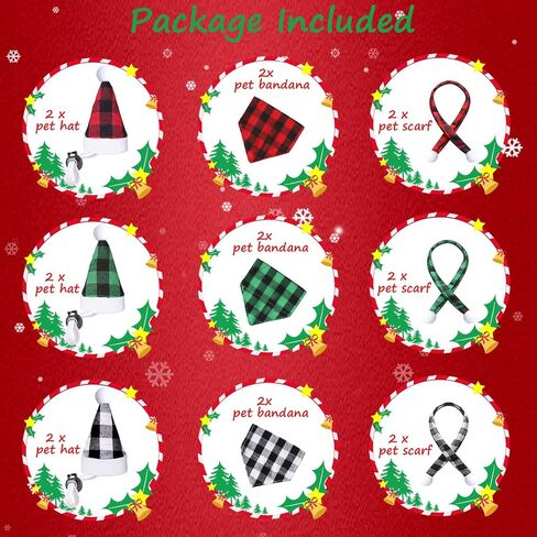 4 Pieces Christmas Bearded Dragon Costumes, Lizard Christmas Hats Bandanas Small Pet Christmas Costume for Bearded Dragon Lizard Chicks Parrot Hamster Guinea Pig Small Pet (Red, Plaid) in Saudi Arabia