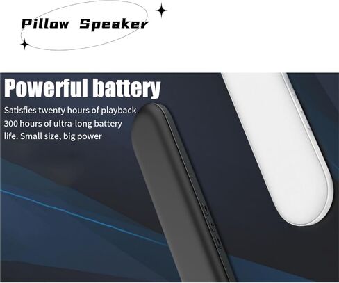GLOGLOW Portable Bluetooth Pillow Speaker with 20H Playtime for Sleep, Meditation, Audiobooks - 100Hz-20Khz Under Pillow Speaker with Volume Control (Black) in Saudi Arabia