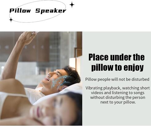 GLOGLOW Portable Bluetooth Pillow Speaker with 20H Playtime for Sleep, Meditation, Audiobooks - 100Hz-20Khz Under Pillow Speaker with Volume Control (Black) in Saudi Arabia