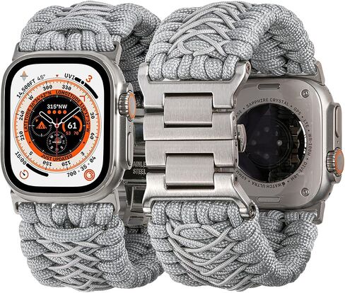 Tefeca Titan Series Paracord Band Compatible with Apple Watch 49mm 45mm 44mm 42mm, Ultra/Ultra2 Series 9/8/SE2/7/6/SE/5/4/3/2/1 in Saudi Arabia