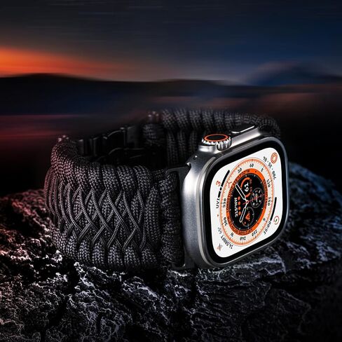 Tefeca Titan Series Paracord Band Compatible with Apple Watch 49mm 45mm 44mm 42mm, Ultra/Ultra2 Series 9/8/SE2/7/6/SE/5/4/3/2/1 in Saudi Arabia