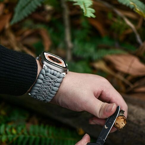 Tefeca Titan Series Paracord Band Compatible with Apple Watch 49mm 45mm 44mm 42mm, Ultra/Ultra2 Series 9/8/SE2/7/6/SE/5/4/3/2/1 in Saudi Arabia