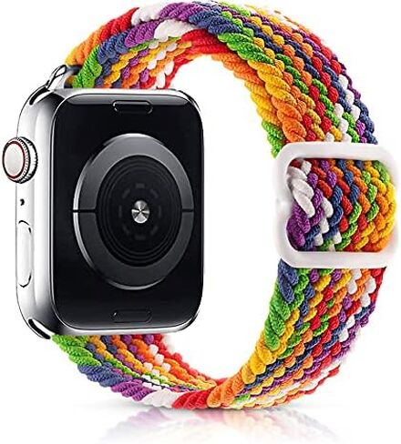 حزام احتفالي رياضي مرن مضفر متوافق مع Apple iWatch Series 8 7 6 5 4 3 2 1 SE Ultra النساء والرجال in Saudi Arabia