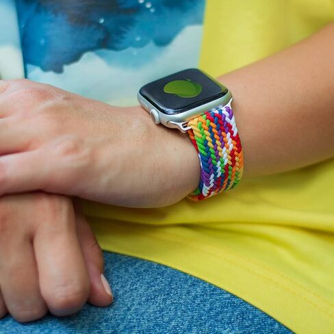حزام احتفالي رياضي مرن مضفر متوافق مع Apple iWatch Series 8 7 6 5 4 3 2 1 SE Ultra النساء والرجال in Saudi Arabia