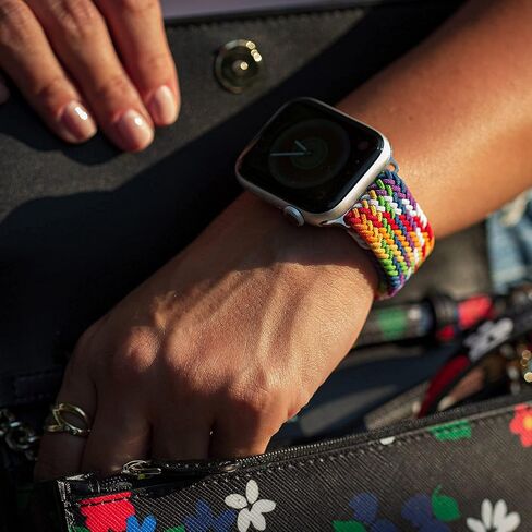 حزام احتفالي رياضي مرن مضفر متوافق مع Apple iWatch Series 8 7 6 5 4 3 2 1 SE Ultra النساء والرجال in Saudi Arabia