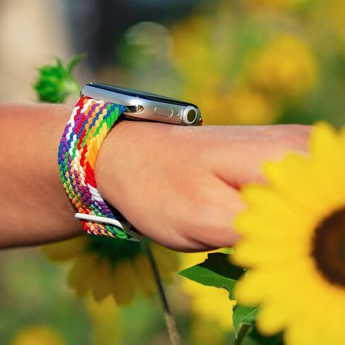 SunnyCloud Band Celebration Theme Braided Elastic Sport Compatible With Apple iWatch Series 8 7 6 5 4 3 2 1 SE Ultra Women Men in Saudi Arabia