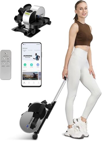 Under Desk Elliptical - Portable and Quiet Leg Exerciser While Sitting for Seniors with Remote and App Control, LCD Display, Electric Seated Pedal Ellipse Machine for Home, Office in Saudi Arabia