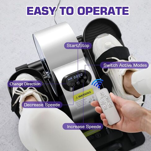 Under Desk Elliptical - Portable and Quiet Leg Exerciser While Sitting for Seniors with Remote and App Control, LCD Display, Electric Seated Pedal Ellipse Machine for Home, Office in Saudi Arabia
