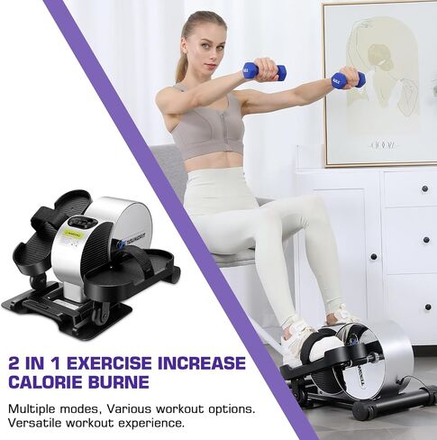 Under Desk Elliptical - Portable and Quiet Leg Exerciser While Sitting for Seniors with Remote and App Control, LCD Display, Electric Seated Pedal Ellipse Machine for Home, Office in Saudi Arabia