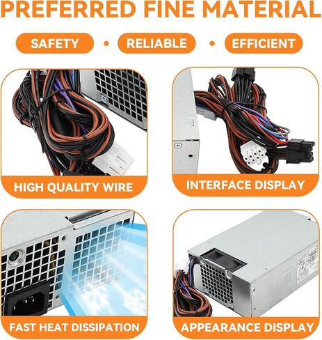 مصدر طاقة 500 واط متوافق مع DELL XPS 8950 Vostro 3901 3910 Inspiron 3910 D12 Latitude D500 Optiplex 7000MT 7000 Precision T3660 L500EPS-01 VFFKJ DYW3N DPS-500AB-58A D500EPS-01 HU500EPS-00 in Saudi Arabia
