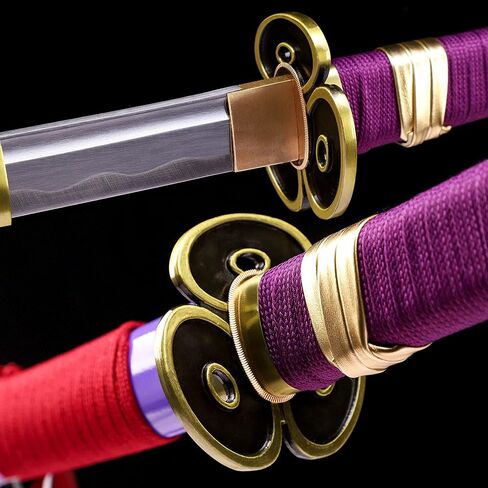 Hejiu Roronoa Zoro Katana، Yama Enma Anime Samurai Cosplay Sword، كاتانا اليابانية المصنوعة يدويًا، سيف طبق الأصل، نسيج أصلي للرسوم المتحركة، 1045 فولاذ كربوني حوالي 41 بوصة بشكل عام in Saudi Arabia