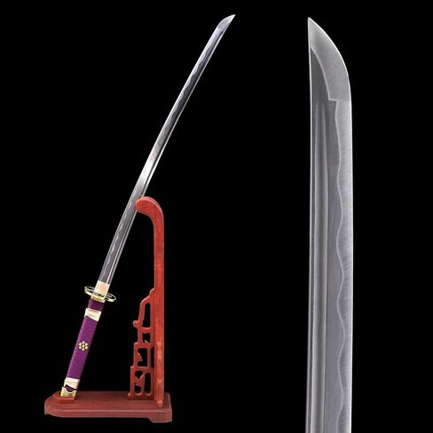 Hejiu Roronoa Zoro Katana، Yama Enma Anime Samurai Cosplay Sword، كاتانا اليابانية المصنوعة يدويًا، سيف طبق الأصل، نسيج أصلي للرسوم المتحركة، 1045 فولاذ كربوني حوالي 41 بوصة بشكل عام in Saudi Arabia