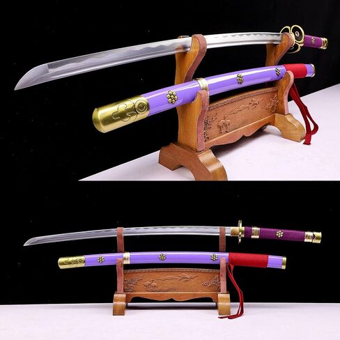 Hejiu Roronoa Zoro Katana، Yama Enma Anime Samurai Cosplay Sword، كاتانا اليابانية المصنوعة يدويًا، سيف طبق الأصل، نسيج أصلي للرسوم المتحركة، 1045 فولاذ كربوني حوالي 41 بوصة بشكل عام in Saudi Arabia