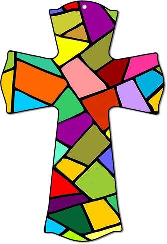 CALUOHO Rustic Cross Wall Decor Hand Painted Wood Wall Art Cross Plaque Mexican Crucifix for Home Church Room Decor Easter Christmas Gifts 8.5x12 inch Floral Wall Cross in Saudi Arabia