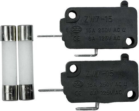 مفتاح باب الميكروويف WB24X10204 وصمامات سيراميك بطيئة النفخ متوافقة مع ميكروويف GE Hotpoint استبدال AP5790848 PS8754454 (عبوة من قطعتين) in Saudi Arabia