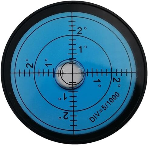 Aluminum alloy high-precision universal horizontal level instrument bubble level tool circle 2.4 inches 60mm (black（Magnetic Blue Inscription）) in Saudi Arabia