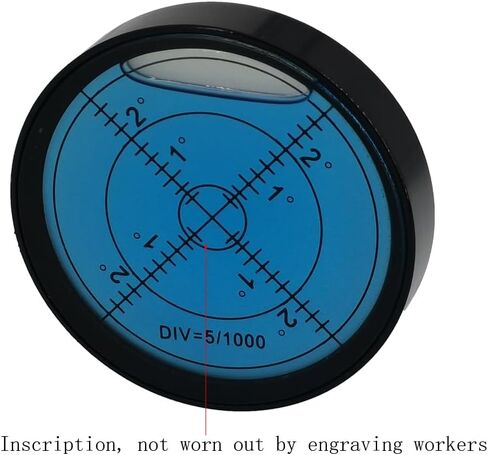 Aluminum alloy high-precision universal horizontal level instrument bubble level tool circle 2.4 inches 60mm (black（Magnetic Blue Inscription）) in Saudi Arabia