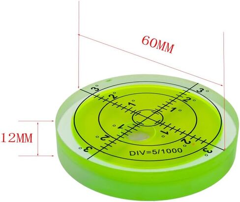 Aluminum alloy high-precision universal horizontal level instrument bubble level tool circle 2.4 inches 60mm (black（Magnetic Blue Inscription）) in Saudi Arabia