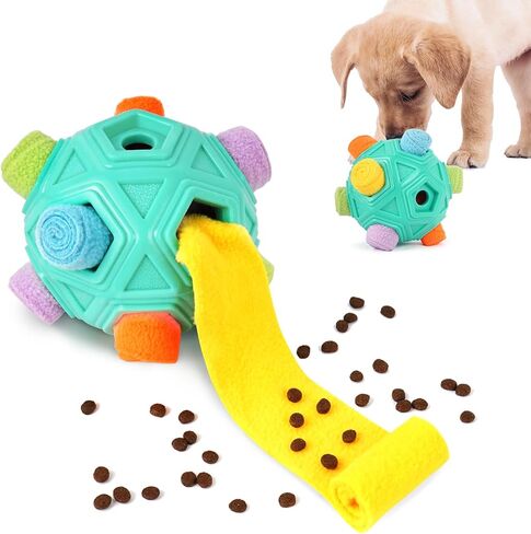 Dog Puzzle Toy Snuffle Ball for Slow Food Training and Stimulating Dogs Treat Dispensing Puppy Toys to Keep Them Busy Interactive Dog Toys for All Breed Sizes, Machine Washable in Saudi Arabia