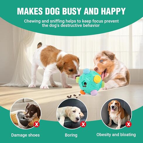 Dog Puzzle Toy Snuffle Ball for Slow Food Training and Stimulating Dogs Treat Dispensing Puppy Toys to Keep Them Busy Interactive Dog Toys for All Breed Sizes, Machine Washable in Saudi Arabia