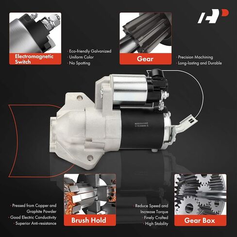 A-Premium Starter Motor Compatible with Honda Odyssey 2007 2008 2009 2010 3.5L, 12V 1.6KW 19-Teeth Counterclockwise, Replace# M000T15771ZC, 31200RGLA02 in Saudi Arabia