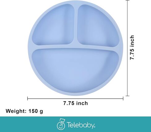 Baby Plates 4 Pack, 100% Silicone Toddler Plates, Suction Plates for Baby, Divided Design, BPA Free, Dishwasher & Microwave Safe in Saudi Arabia