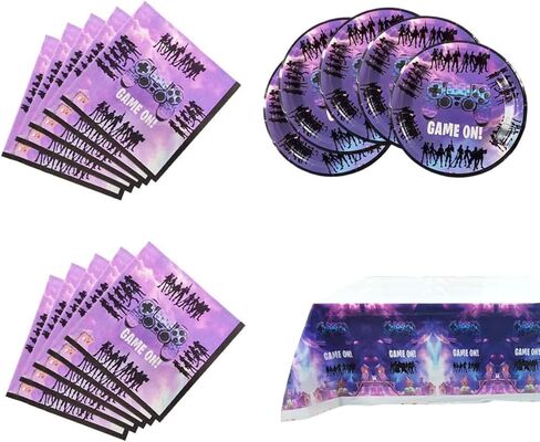 ألعاب الفيديو أدوات المائدة الطرف مجموعة لوازم 20 قطعة لوحات 20 قطعة غطاء الطاولة المناديل ، ألعاب الفيديو موضوع زينة حفلة عيد ميلاد in Kuwait