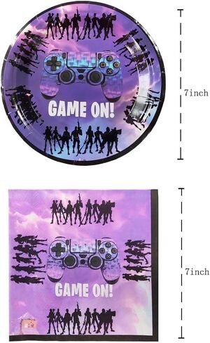 ألعاب الفيديو أدوات المائدة الطرف مجموعة لوازم 20 قطعة لوحات 20 قطعة غطاء الطاولة المناديل ، ألعاب الفيديو موضوع زينة حفلة عيد ميلاد in Kuwait