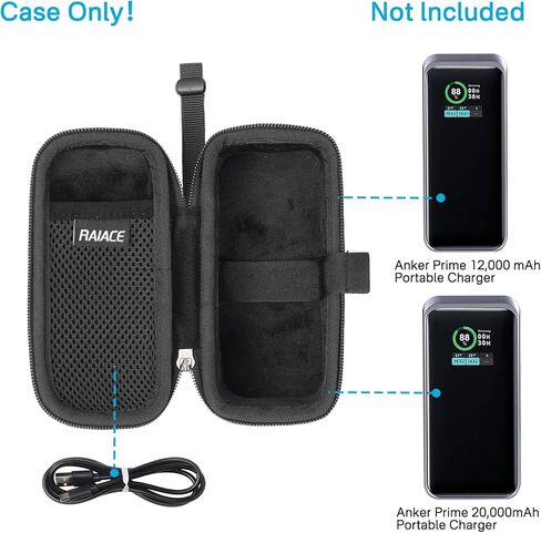 حقيبة حمل متينة للسفر من RAIACE متوافقة مع شاحن Anker المحمول بقدرة 20,000 مللي أمبير في الساعة، وحقيبة صلبة لتخزين السفر. (الحالة فقط) - أسود in Saudi Arabia