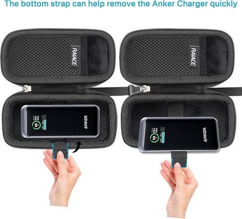 حقيبة حمل متينة للسفر من RAIACE متوافقة مع شاحن Anker المحمول بقدرة 20,000 مللي أمبير في الساعة، وحقيبة صلبة لتخزين السفر. (الحالة فقط) - أسود in Saudi Arabia