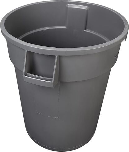 AmazonCommercial - سلة قمامة مستديرة شديدة التحمل، رمادية، 32 جالونًا (عبوة من قطعتين) in Kuwait