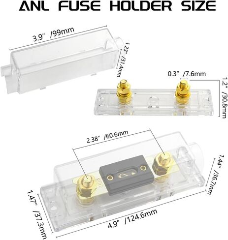 WMYCONGCONG 0/2/4 Gauge ANL Fuse Block Holder with 30 Amp ANL Fuses for Car Audio Amplifier (30A) in Saudi Arabia