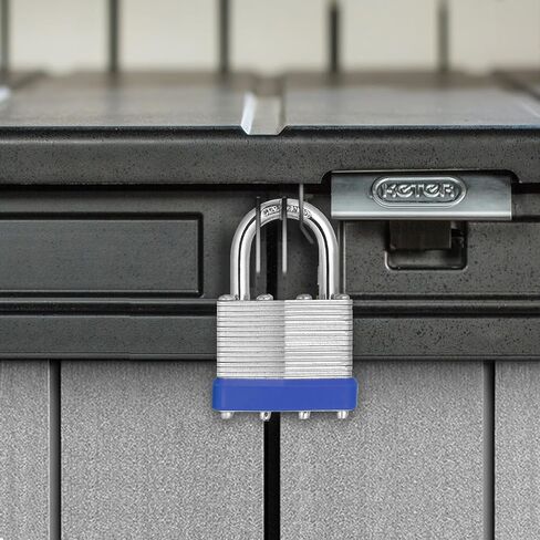 Keyed Alike Laminated Steel Padlocks, (40mm) Wide，2 Pack Normal Shackle Padlock，Blue Hoop，for Gym Locker & StorageUnit or More in Saudi Arabia