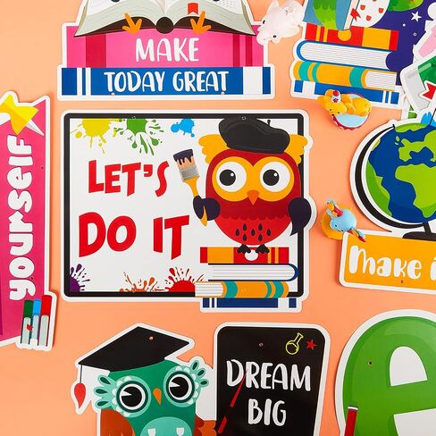 14 Pcs Owl Welcome Back to School Door Sign Owl Classroom Hanging Welcome Door Banner Bulletin Board Backdrop for School Office Owl Party Decor for Pre School Primary High School Classroom Decorations in Saudi Arabia
