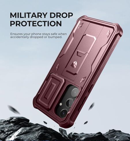 حافظة Dexnor لهاتف Samsung Galaxy S24 Plus مع غطاء كاميرا منزلق مدمج وواقي شاشة ومسند، حافظة متينة مقاومة للصدمات وغطاء واقٍ لكامل الجسم لهاتف Galaxy S24 Plus (2024)، أسود in Kuwait