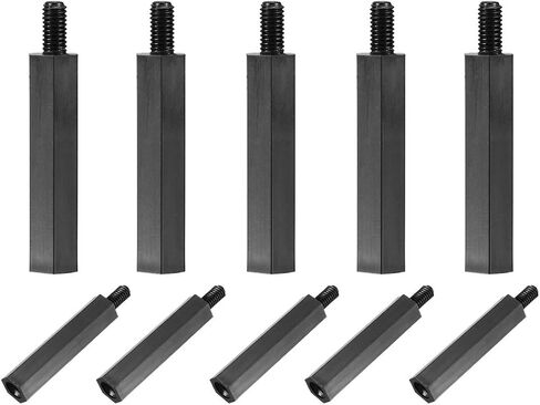 uxcell M3x25mm+6mm Male Female Hex Nylon Spacer Standoff for PC Circuit Board Black 100pcs in Saudi Arabia
