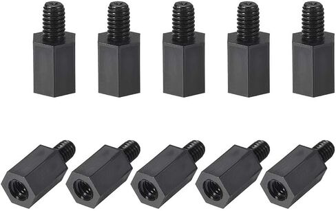 uxcell M3x25mm+6mm Male Female Hex Nylon Spacer Standoff for PC Circuit Board Black 100pcs in Saudi Arabia