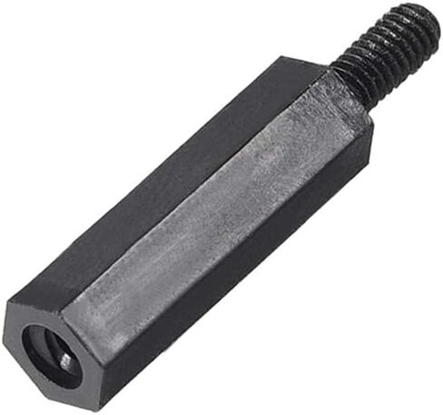 uxcell M3x25mm+6mm Male Female Hex Nylon Spacer Standoff for PC Circuit Board Black 100pcs in Saudi Arabia