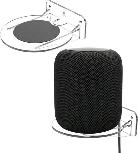 TXEsign Acrylic Wall Mount Speaker Shelf Compatible with HomePod & HomePod 2nd Gen, Wall Shelf Speaker Mount Holder for Bluetooth Speaker, Small Plant, Video Cams, Toy Display Floating Shelf (Black) in Saudi Arabia