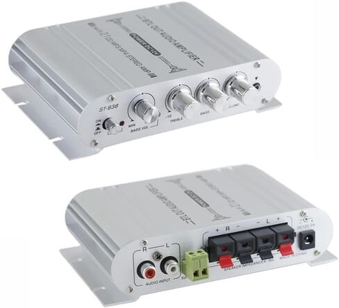Audio Power Amplifier Mini HiFi 2.1 Channel Power Amplifier Class D Stereo Digital Audio Amp Subwoofer Amplifier Audio Stereo Bass Amp with Subwoofer Output and DC12V Power Adapter for Speaker in Saudi Arabia