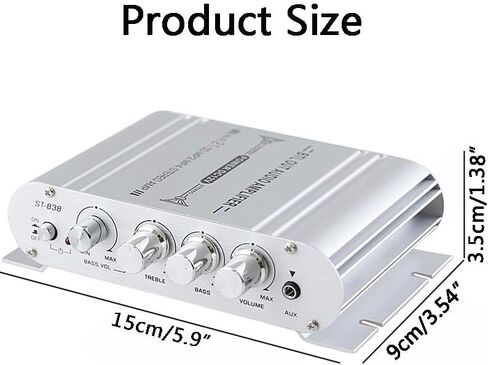 Audio Power Amplifier Mini HiFi 2.1 Channel Power Amplifier Class D Stereo Digital Audio Amp Subwoofer Amplifier Audio Stereo Bass Amp with Subwoofer Output and DC12V Power Adapter for Speaker in Saudi Arabia