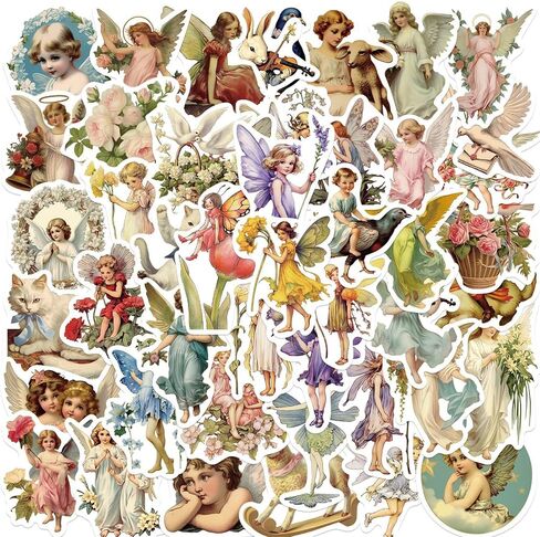 Classic Art Stickers, 50pcs Fairy Painting for Kids Teens, Waterproof Vinyl Decals for Laptop, Water Bottle, Scrapbooking in Kuwait